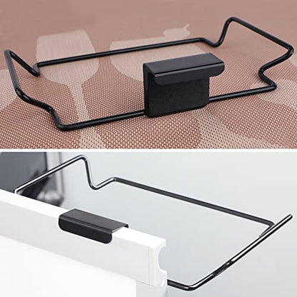 Large Stainless Steel Trash Bag Holder for Kitchen Cabinets Doors and Cupboards, Black - color: Black