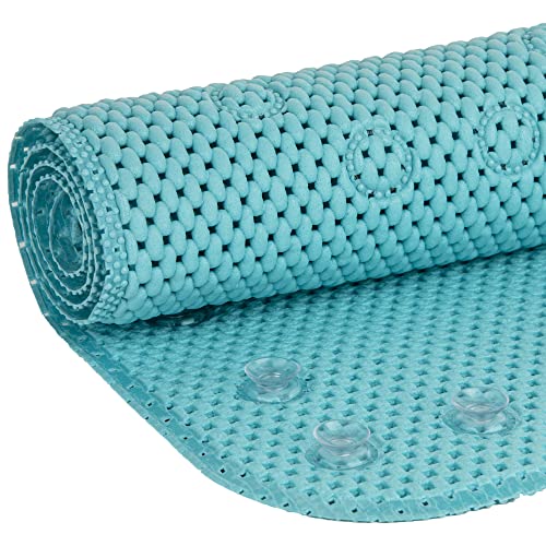 Duck Brand Softex Bath Mat for Tubs, Machine Washable, 17 x 36 Inches, Blue, Skid Resistant (393478)