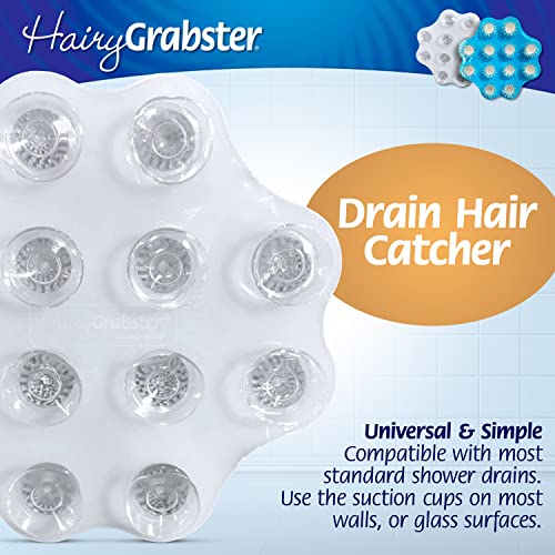 As Seen on Shark Tank Hair Shower Drain Hair Catcher, Hair Stopper Bathtub Drain Protector, & Catcher Drain Cover Alternative, Must-Haves HairyGrabster, 2 Pack, White - color: White, size: 2 Pack
