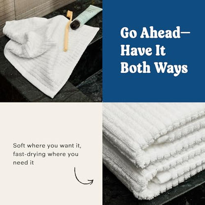 ONSEN Sculpted Terry Hand Towels, 100% American Cotton, Quick Dry Lint Free, Lightweight Absorbent Hand Towel Set with Hanging Loop, 20x30 in (White, 2X Hand Towel) - color: White, size: 2X Hand Towel