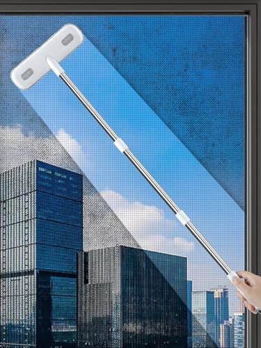 IMHO Cleaning Brush for Window Screen, Screen Cleaner Tool, 2 in 1 Mesh Screen Cleaning Brush, Small Brush for Patio, Door, Porch Screens, White &Grey Brush Cleaners for Screen - style: Two-in-one screen cleaner