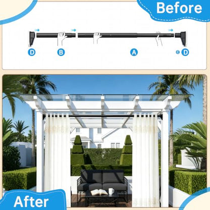 Tension Curtain Rods, Adjustable, Rust-Proof, No Drilling Shower Curtain Rod for Window, Living Room, Bathroom, Outdoor, Patio, Renter Friendly Adjustable Heavy Duty Curtain Rods (Black, 41-88'') - color: Black, 41-88''