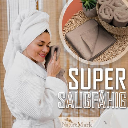 Set of 10 Washcloths Made of 100% Cotton - Soft and Absorbent Face and Hand Towels - Practical for Bathroom and Kitchen - 12 x 12 in (Sand) - color: Sand