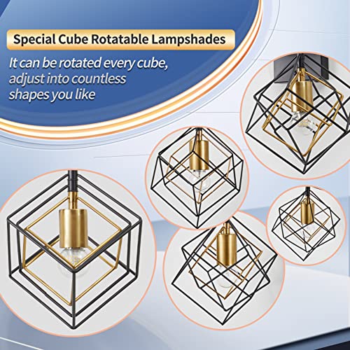 Bathroom Vanity Light with 2 Bulbs Bathroom Light Fixtures Over Mirror with 2 Rotatable Cube Shades Modern Wall Mounted Matte Black - color: Matte Black With Pineapple Gold, size: 2-Lights ( 16" Width )