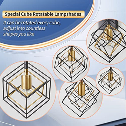 Bathroom Vanity Light with 2 Bulbs Bathroom Light Fixtures Over Mirror with 2 Rotatable Cube Shades Modern Wall Mounted Matte Black - color: Matte Black With Pineapple Gold, size: 2-Lights ( 16" Width )