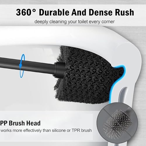 Silver Chrome Toilet Bowl Brush with Holder with Removable Plastic Liner, Durable Bathroom Cleaning Tool, Bathroom Cleaner Brush for Efficient Cleaning and Hygiene - color: Chrome(mbb4803)