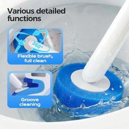 Disposable Toilet Bowl Cleaner Wand, 2026 New Disposable Toilet Brush Set with 18PCS Refills, Cleaning Brush Scrubber Kit for Bathroom, Toilet Cleaning System for Deep Cleaning(18 Pcs Refills) - color: White 18 Pcs Refills