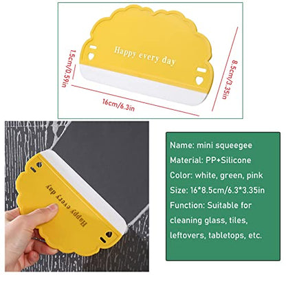 3 Pack Shower Squeegee Bathroom Glass Door Cleaning Scraper with Soft Rubber Water Blade Wiper Board Cleaner Tool for Sink Countertop Kitchen Window Mirror Car Windshield Tiles