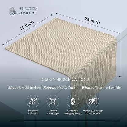 3 Pack 100% Cotton Dual Tone Waffle Weave Kitchen Towels, 16x26 Inch, Super Absorbent, Fast Dry Dishcloth Set, Soft and Durable, Beige - color: Beige, size: 16 x 26 - Pack of 3