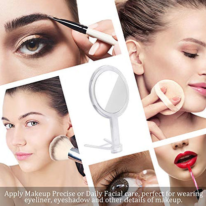 Double Sided 1x-7X Magnification Hand Held Makeup Mirror, Adjustable Stand | Distortion-free & High Definition, Portable, Multi-Purpose, Clear, Handheld Vanity Mirror for Women & Men, Makeup, Shaving