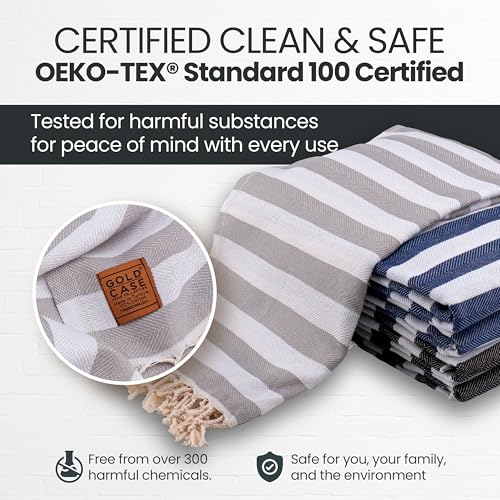 Gold CASE Turkish Beach Towel Set of 5 – 100% Cotton Beach Towels Oversized 70x38'' – MYRA Quick Dry Swim Towel – Lightweight Turkish Towels Set in Multi Dark - color: Multi Dark, size: Beach-Bath Towel Set of 5