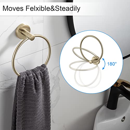 BGL Bathroom Accessory Set Brushed Gold 4 Pieces Towel Rack Set - color: Brushed Gold, size: 4 PIECES