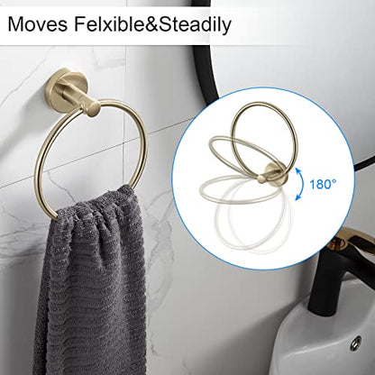 BGL Bathroom Accessory Set Brushed Gold 4 Pieces Towel Rack Set - color: Brushed Gold, size: 4 PIECES