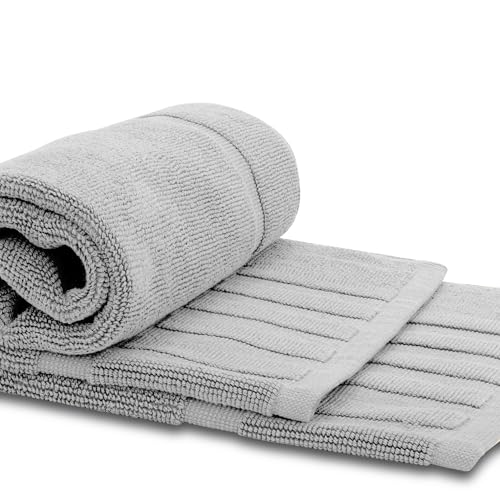 White Classic Luxury Bath Mat Floor Towel Set - Absorbent Cotton Hotel Spa Shower/Bathtub Mats [Not a Bathroom Rug] 22"x34" | 2 Pack | Dolphin Grey - color: Dolphin Grey