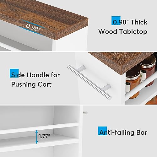 Tribesigns Slim Storage Cart, Rolling Narrow Kitchen Cart on Wheels for Small Place, 4-Tier Slide Out Slim Utility Cart Skinny Laundry Cart with Handle for Kitchen, Bathroom, Laundry - style: Modern