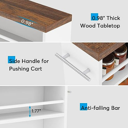 Tribesigns Slim Storage Cart, Rolling Narrow Kitchen Cart on Wheels for Small Place, 4-Tier Slide Out Slim Utility Cart Skinny Laundry Cart with Handle for Kitchen, Bathroom, Laundry - style: Modern