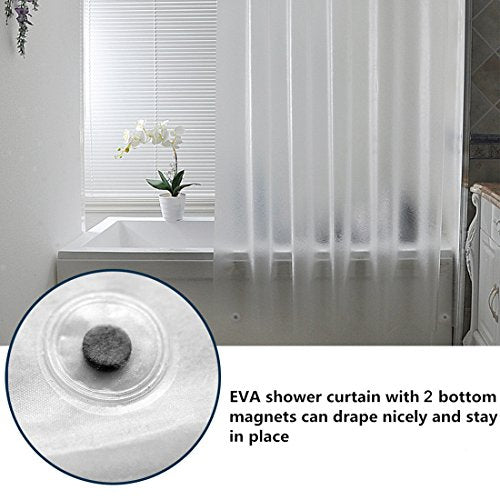 AooHome Shower Stall Curtain Liner for Small Size 36x72 Inch, 8G Eva Half Shower Curtain Frosted Pattern Narrow Standing Single Water Repellent Shower Liner, Semi Transparent - color: Pure Translucent, size: 36"W x 72"L (Pack of 1)