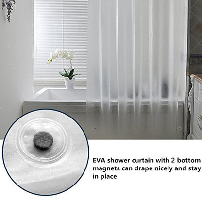 AooHome Shower Stall Curtain Liner for Small Size 36x72 Inch, 8G Eva Half Shower Curtain Frosted Pattern Narrow Standing Single Water Repellent Shower Liner, Semi Transparent - color: Pure Translucent, size: 36"W x 72"L (Pack of 1)
