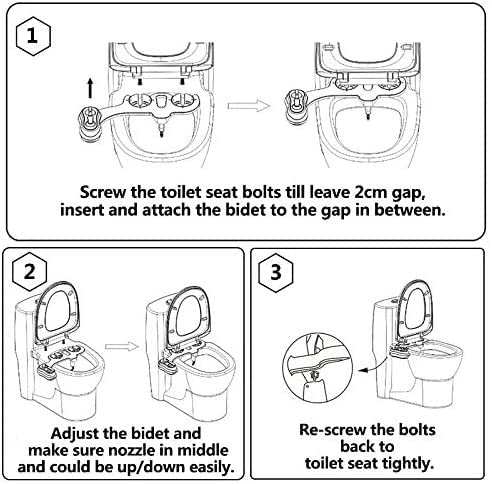 APURE BIDET A121 - Hot and Cold Water Bidet Attachment for Toilet Seat - Dual nozzle - Rear and Feminine Wash- Selfcleaning- Adjustable Water Pressure Non-Electric Bidet Toilet Seat Attachment