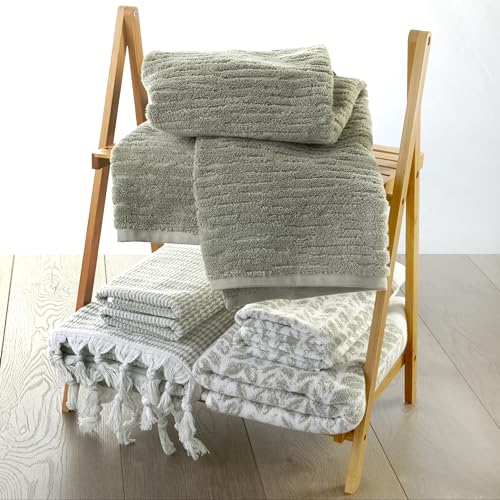 SKL Home CloudSoft Cotton Luxury 2-Piece Hand Towel Set, Sage - color: Sage, style: Hand Towels (Set of 2)
