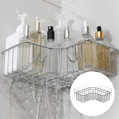 Shower Caddy Adhesive Hooks Replacement for Bathroom, No Drilling | 4 Pack, Strong Adhesive Hooks, for Bathroom Storage Shelves & Kitchen Racks Rack, Waterproof - style: Style 2