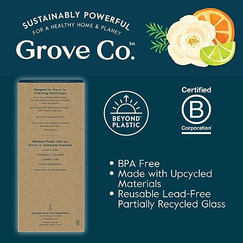 Grove Co. Gel Hand Soap Dispenser, 2 x 13.5 oz Glass Bottles | Glass bottles; Stainless-steel pumps; Reusable; Pair with Grove Co. Hand Soap; No Plastic Waste - size: 27 Ounce ( Pack of 2)