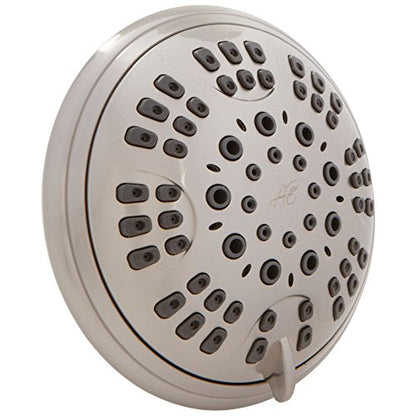 6 Function Luxury Shower Head - 2.5 GPM - Brushed Nickel | High Pressure Boosting, Adjustable, Wall Mount, Bathroom Showerhead With Anti-Clog Nozzles, Best For Low Flow Showers - color: Brushed Nickel, size: 2.5 GPM