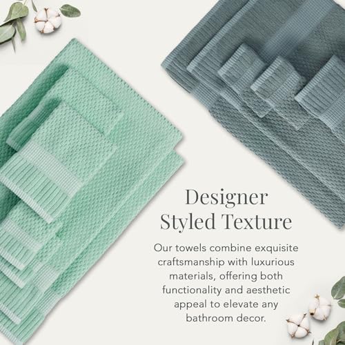 NY Loft 100% Cotton 4-Pack Bath Towel Set | Clay | Oeko-TEX | Quick-Dry | Four 30" x 52" Bath Towels | Super Absorbent | Designer-Styled Texture - color: Baked Clay, size: Bath Towel (4 Pack)