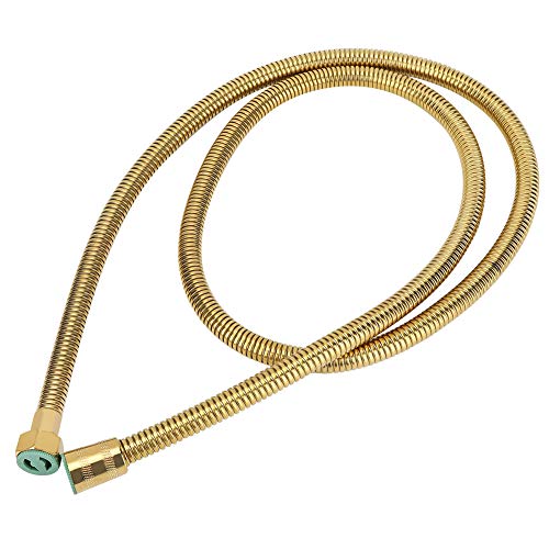 Extra Long Shower Hose 5ft/1.5m, Stainless Steel | Rubber Inner Tube | Handheld Shower Replacement | Bathroom & RV | Pet Cleaning | Flexible & Kink-Resistant(Gold) - color: 5Ft Gold