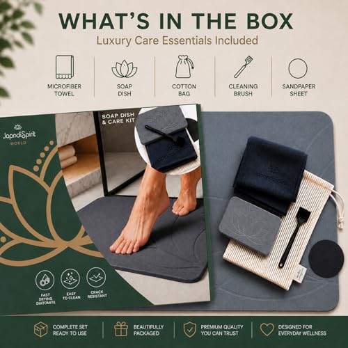 Stone Bath Mat, Diatomaceous Earth, Quick Dry - West Lotus | Non-Slip, Stone Bath Mats for Bathroom, Diatomite, 23.6"x15.4", Luxury Bath Mat - color: West Lotus