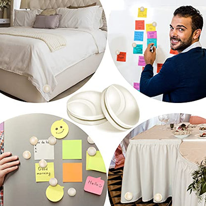 Jetec 12 Pcs/6 Sets Magnetic Curtain Weights No Sew Shower Curtain Magnets Beige Plastic Shower Curtains Liner Clips for Light Curtains Tablecloth Liner - color: Beige