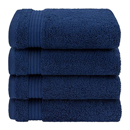 American Veteran Towel, Hand Towels for Bathroom Set of 4, 100% Cotton Turkish Hand Towel Sets, Soft Hand Face Towels, Navy Blue Hand Towels - color: Navy Blue
