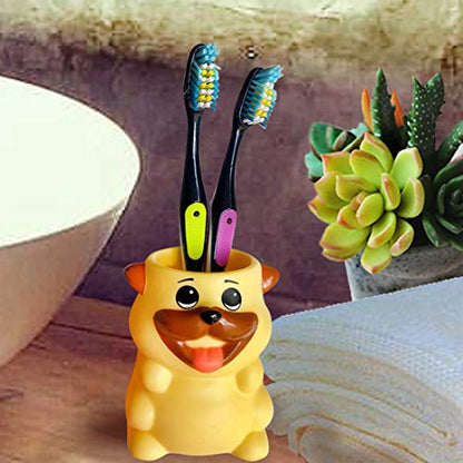 Kids Toothbrush Holder Toothbrush Organizer – Durable Silicone Animal Tooth Brush Holder – Easy to Clean Toothbrush and Toothpaste Holder – Toothbrush Holders for Bathrooms by Lily’s Home (Dog) - color: Dog