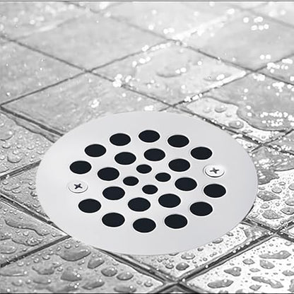 Stainless Steel Shower Drain Strainer Silver 4-1/4 Inch Screw-In Floor Drain Cover Replacement Grille
