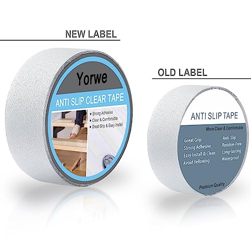 Yorwe Anti Slip Tape Transparent, More Clear and Comfortable Safety Track Tape (2" Width x 190" Long, Clear) - size: 2" Width x 190" Long