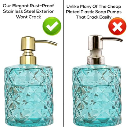 Gold Soap Dispenser Pump Replacement - 304 Stainless Steel Hand Liquid Soap and Lotion Dispenser Pumps Replacement for Regular Mouth Bottles, Standard 28/400 Neck Size,2 Pack - color: Shiny-gold, size: 2pcs