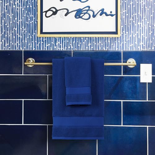 COZYART Bath Towel Set 6 PCS, Royal Blue Luxury 100% Turkish Cotton 650GSM | Soft Absorbent Quick Dry, OEKO‑Tex 100 Cert. Zero Twist Ring Spun Cotton, Plush Fluffy, Breathable Hotel Quality Towels Set - color: Royal Blue