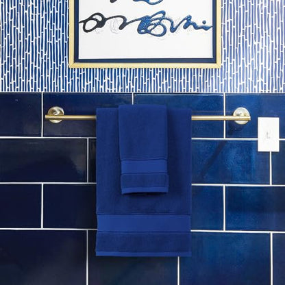 COZYART Bath Towel Set 6 PCS, Royal Blue Luxury 100% Turkish Cotton 650GSM | Soft Absorbent Quick Dry, OEKO‑Tex 100 Cert. Zero Twist Ring Spun Cotton, Plush Fluffy, Breathable Hotel Quality Towels Set - color: Royal Blue