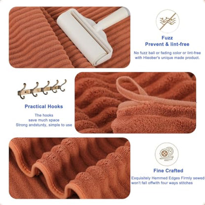 3-Piece Hand Bath Towels 14 X 29.6 Inchs, Quick-Dry Microfiber Washcloths with Hanging Loop, Soft & Absorbent Face Towels for Bathroom Kitchen Gym Travel - color: 3orange
