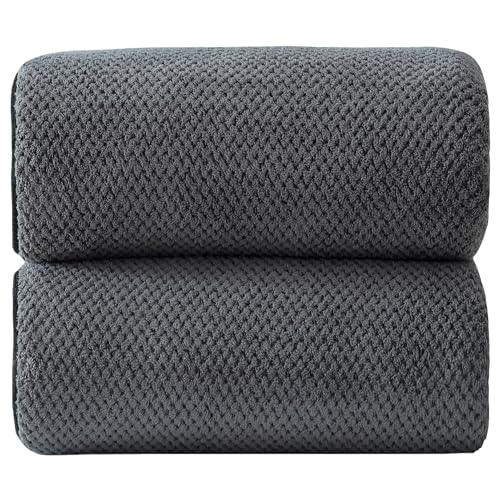 40x80 Inches Bath Sheets Towels for Adults Oversized Bath Towels Extra Large Luxury Super Soft Absorbent Quick Dry Microfiber (Charoal Grey,2PCS) - color: 03_charoal Grey, size: Bath Sheet-2PCS