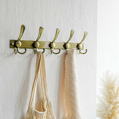 Coat Rack Wall Mount, Heavy Duty 12-Gauge Base vs Flimsy 1mm, Double-Thick Solid Anti-Snap Hooks, 16” Stud-Mount, Stainless Steel Hanger for Clothes Hat Entryway Closet, Bronze, Pack of 2 - color: Bronze, size: L=17" (2pcs)