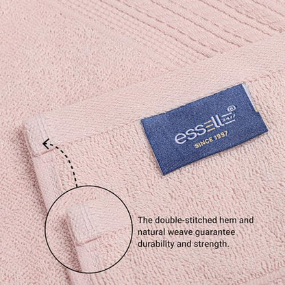 ESSELL 24/7 Aurora Collection 6 Piece Bath Towel Set, 100% Cotton, Durable, Quick Dry & Light Weight, 2 Bath Towels, 2 Hand Towels, 2 Washcloths - Blush - color: Blush