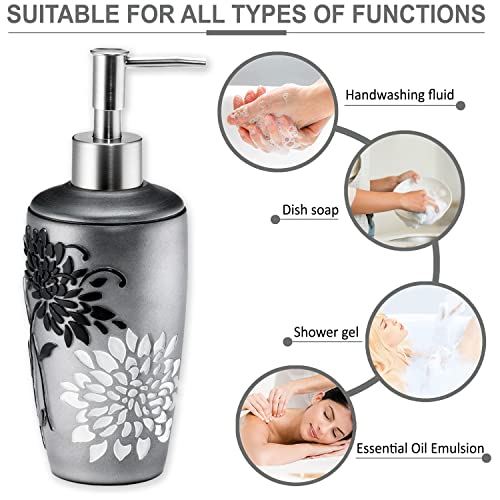 Zahari Home Erica Stylish Soap Dispenser Set - Modern Print Design for Kitchen and Bathroom - Lotion Pump, Dish Soap, Hand Sanitizer, Hand Soap - Cute and Practical - color: Erica
