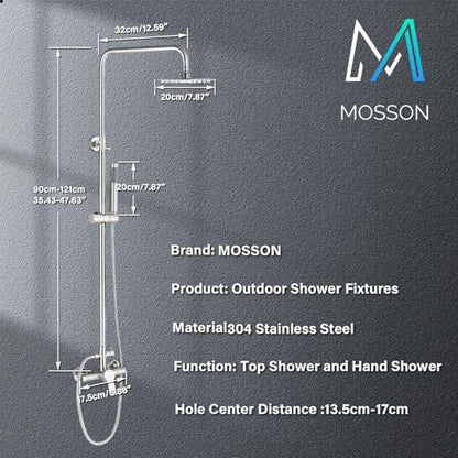 Rain Shower System Outdoor Shower Fixtures with 8" Rain Shower Head Handheld Sprayer Single Handle Wall Mounted Bathroom Shower Faucet Set Brushed Nickel for Bathroom or Backyard - color: ‎Brushed Nickel, style: Two Modes