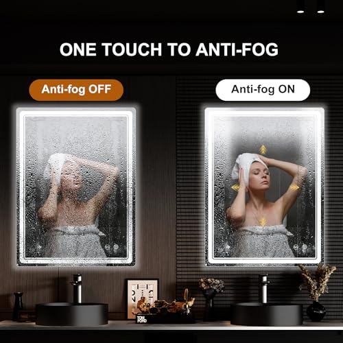 LED Bathroom Mirror with Lights, Anti-Fog, Dimmable, Lighted Bathroom Vanity Mirror for Wall, UL-Certified (27 x 36) - size: 27"L x 36"W