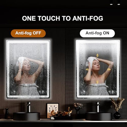 LED Bathroom Mirror with Lights, Anti-Fog, Dimmable, Lighted Bathroom Vanity Mirror for Wall, UL-Certified (27 x 36) - size: 27"L x 36"W