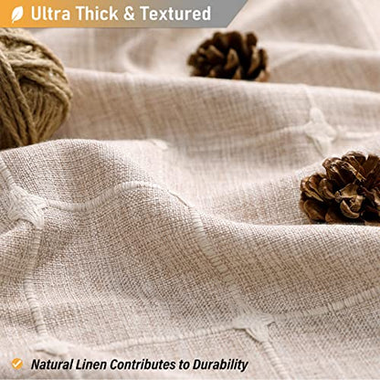 BTTN Stall Boho Farmhouse Linen Heavy Duty Shower Curtain, 36x72, Tan/Taupe | Half Size, 330GSM Linen Blend, 3-side Tassels, Water Repellent Fabric, 6 Plastic Hooks, Rustic Bohemian, Machine Washable - color: Taupe, size: 36"W x 72"L (Pack of 1)