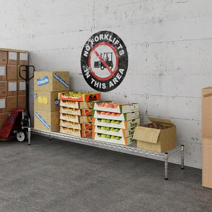 14" Deep x 72" Wide x 8" Height 1-Tier Wire Shelving Kit | NSF Commercial Storage Rack Unit - size: 14" Deep x 72" Wide