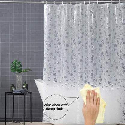 Plastic Shower Liner - Premium EVA Thickened Shower Curtain Liner with Rustproof Grommets and 3 Weighted Magnets, Waterproof Shower Curtain for Bathroom… (5G-Circular Pattern, 72”*72”) - color: 5g-circular Pattern, size: 72”*72”
