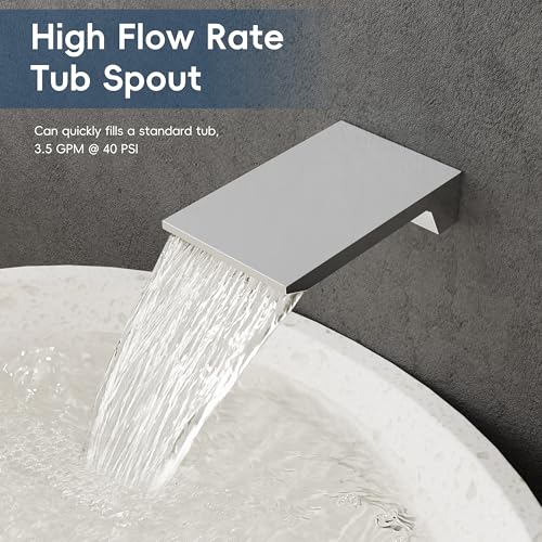 Gabrylly Shower System with Tub Spout, Wall Mounted Tub Shower Faucet Set for Bathroom with High Pressure 10" Rain Shower head and 3-Setting Handheld Shower Head Set,Chrome - color: chrome 01